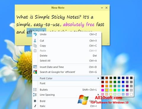 Screenshot Simple Sticky Notes Windows 10