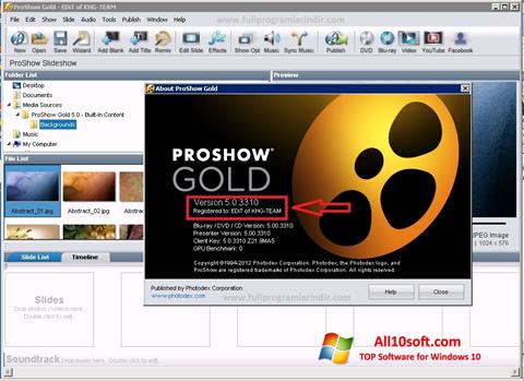 Screenshot ProShow Gold Windows 10