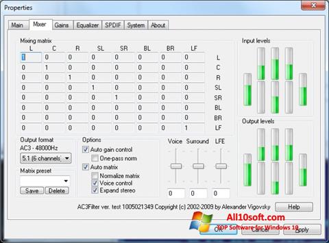 Screenshot AC3Filter Windows 10