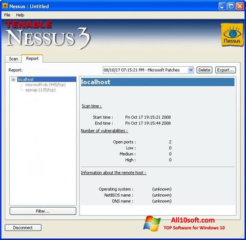 Screenshot Nessus Windows 10