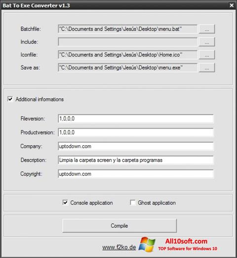 Screenshot Bat To Exe Converter Windows 10