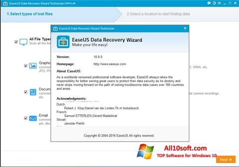 Screenshot EaseUS Data Recovery Wizard Windows 10