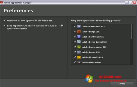 Screenshot Adobe Application Manager Windows 10