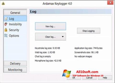 Screenshot Ardamax Keylogger Windows 10