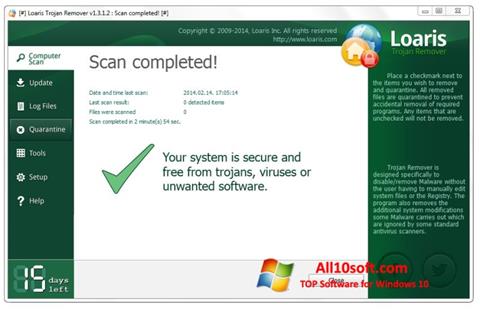 Screenshot Trojan Remover Windows 10