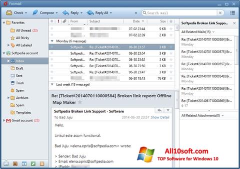 Screenshot FoxMail Windows 10