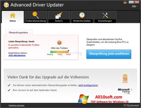 Screenshot Advanced Driver Updater Windows 10